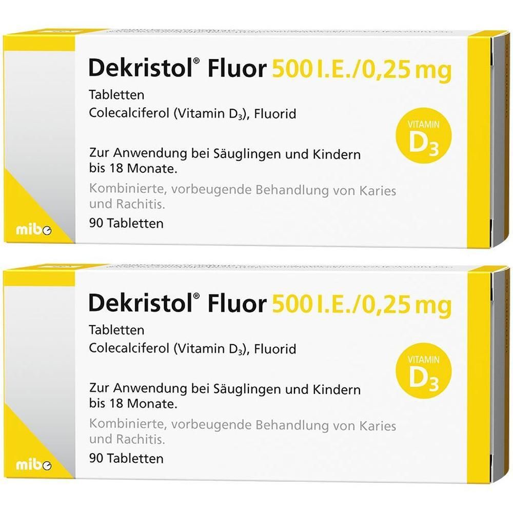 Dekristol Fluor 500 I.e./0,25 mg Tabletten 2x 2x90 St