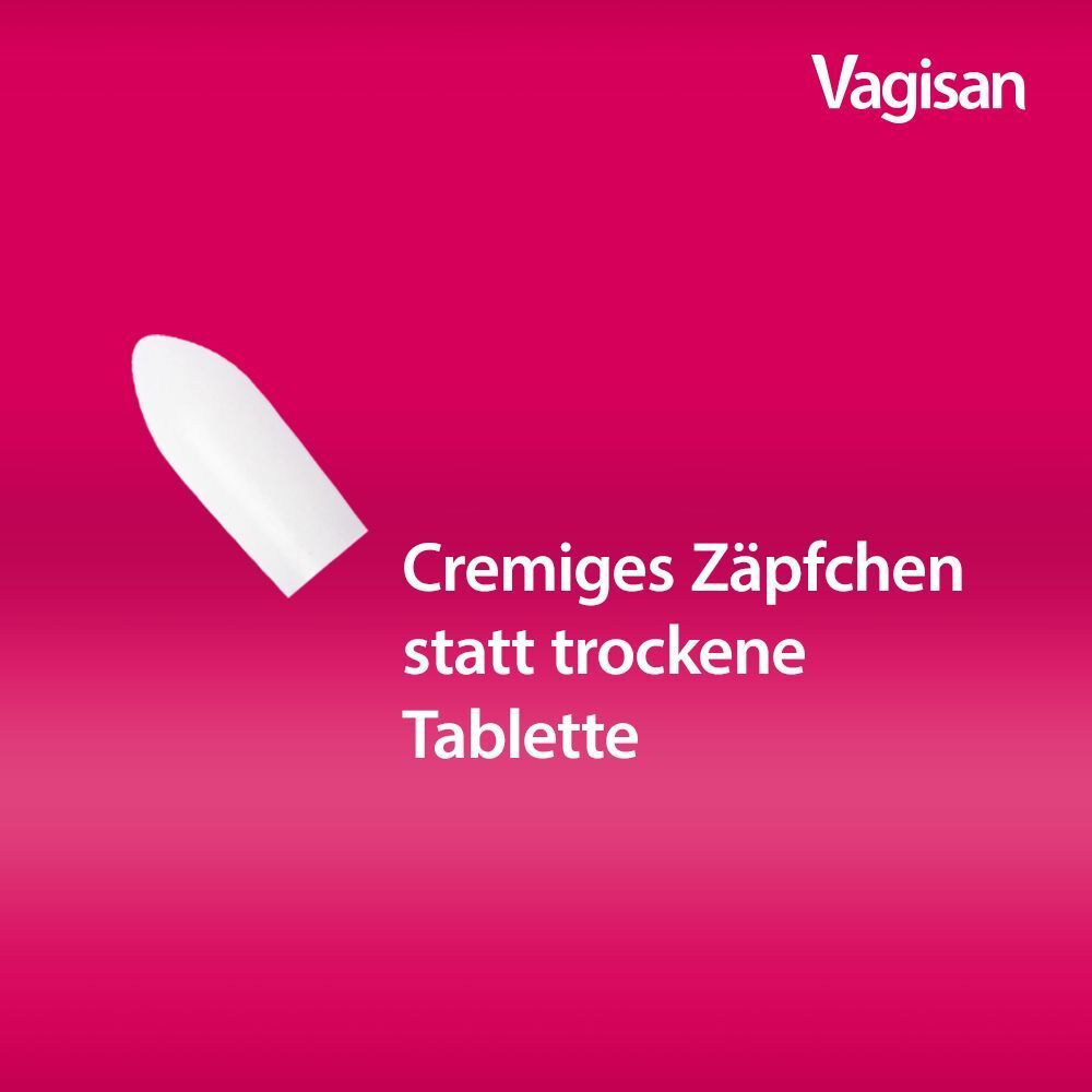 Vagisan Myko Kombi: Cremiges Zäpfchen statt trockener Tablette.