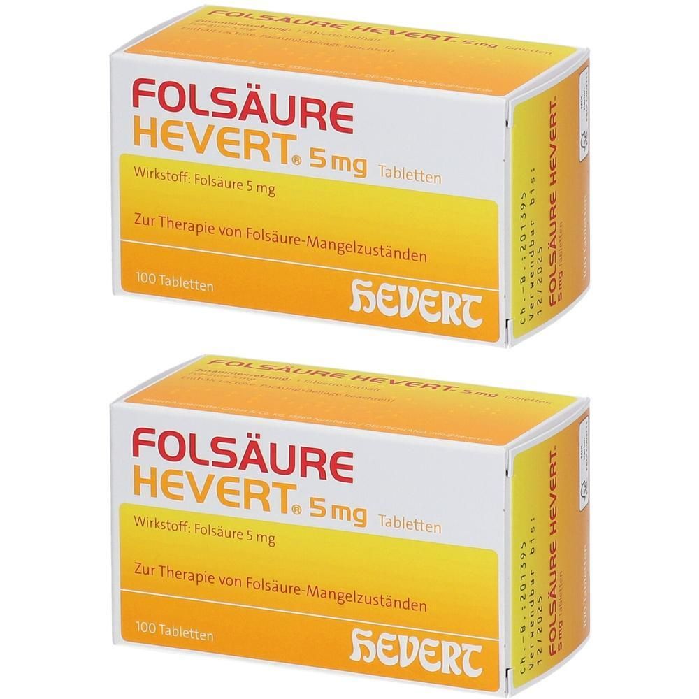 Folsäure Hevert 5 mg Tabletten 2x 2x100 St