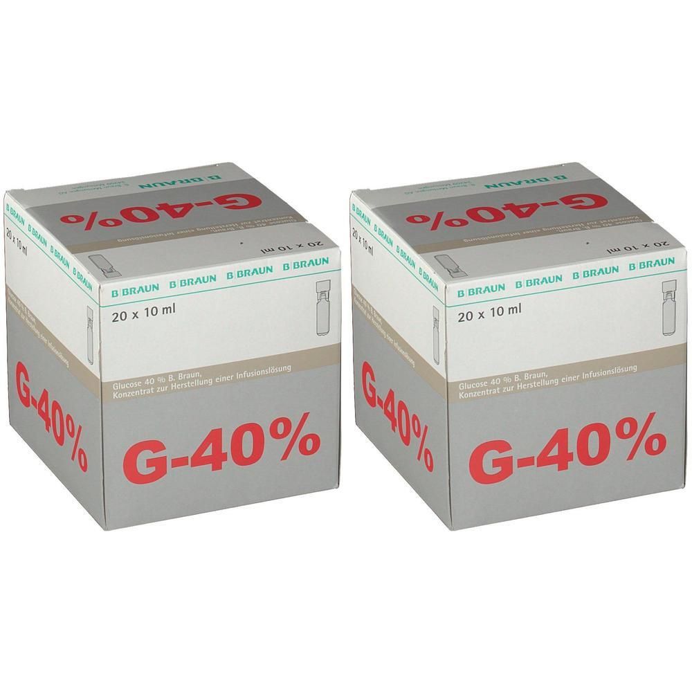Glucose 40% B.Braun Mini Plasco connect Inf.-L.-K. 2x 2x20x10 ml Infusionslösungskonzentrat