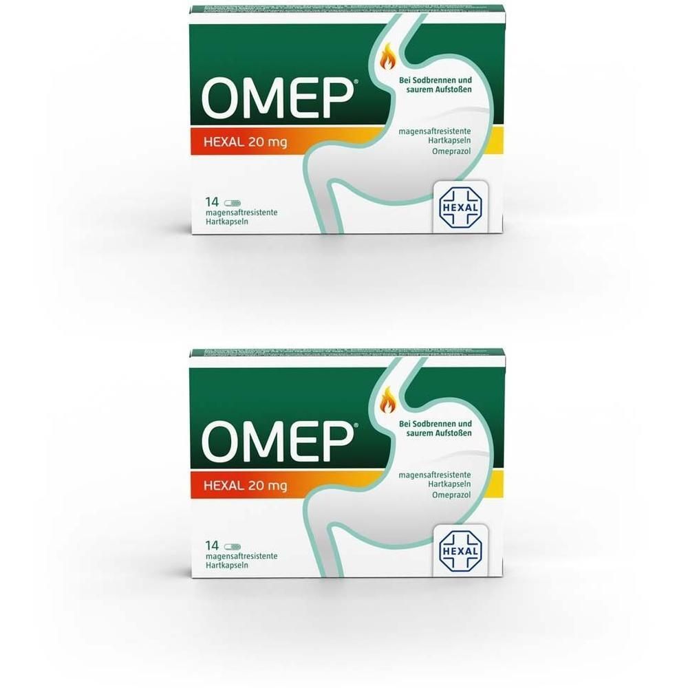 Omep Hexal 20 mg magensaftresistente Tabletten 2x 2x14 St magensaftresistent