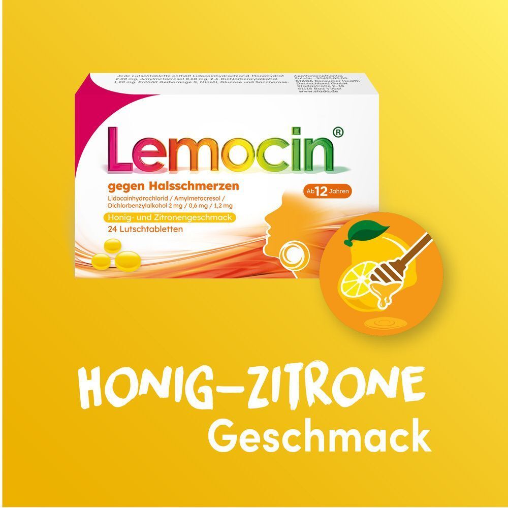 Lemocin gegen Halsschmerzen Honig-Zitrone