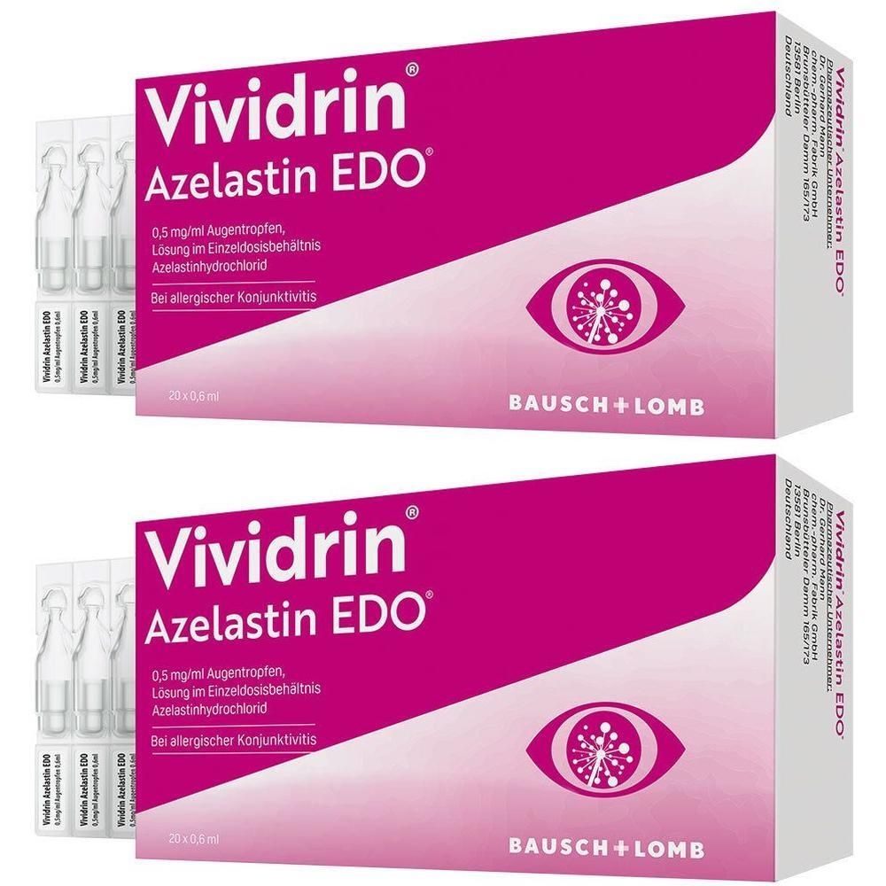Vividrin Azelastin EDO 0,5 mg/ml Augentr.Lsg.i.EDP 2x 2x20x0,6 ml Augentropfen