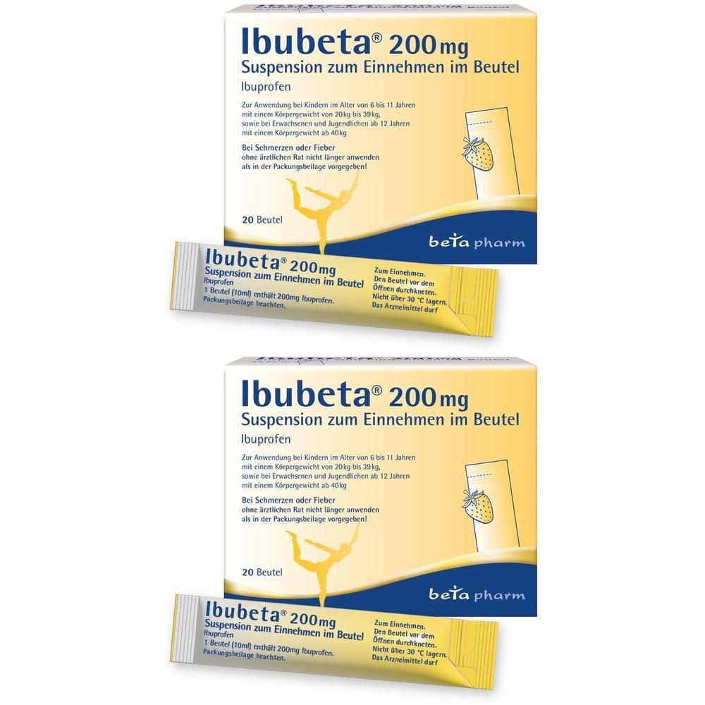 Ibubeta 200 mg Suspension zum Einnehmen im Beutel 2x 2x20 St