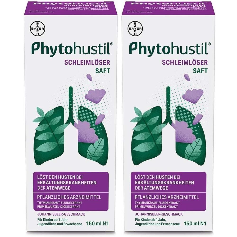 Phytohustil Schleimlöser Saft 2x 2x150 ml Flüssigkeit zum Einnehmen