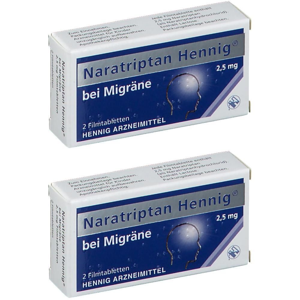 Naratriptan Hennig bei Migräne 2,5 mg Filmtabl. 2x 2x2 St Filmtabletten