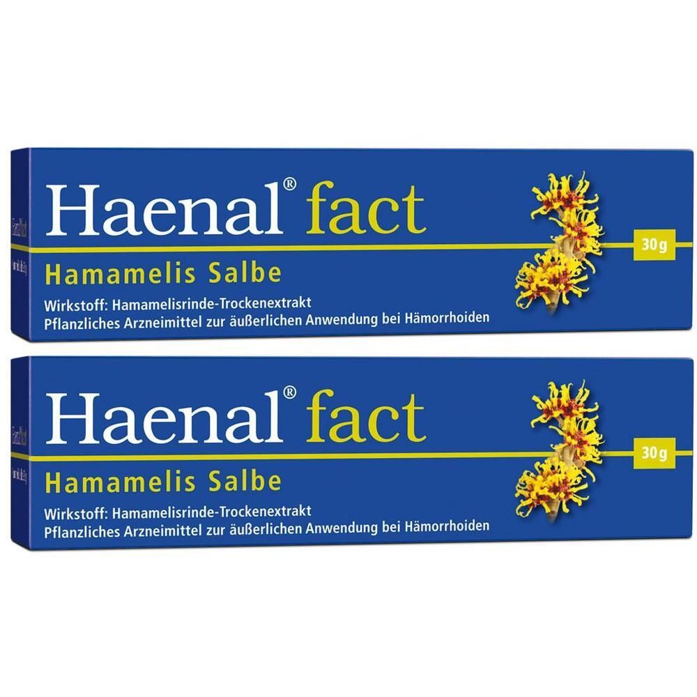 Zwei Packungen Haenal fact Hamamelis Salbe, 30g. Pflanzliches Arzneimittel.