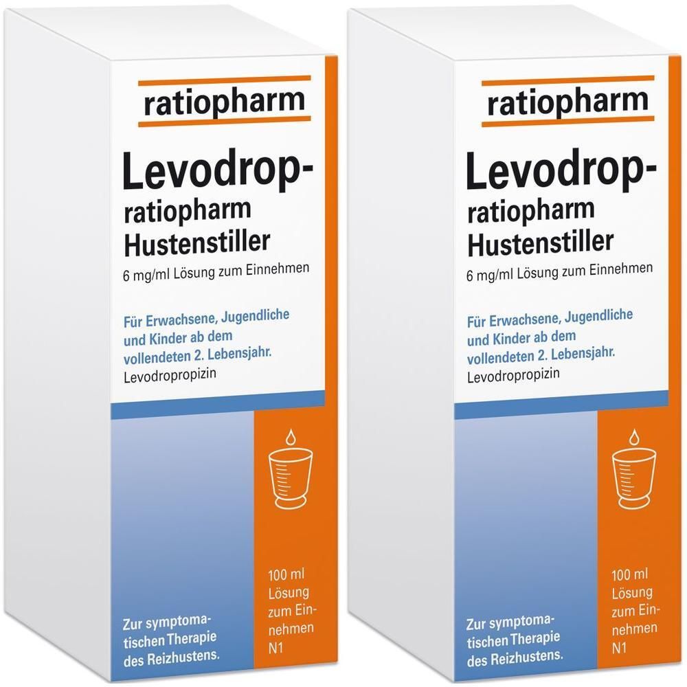 LEVODROP-ratiopharm Hustenstiller 6 mg/ml LSE 2x 2x100 ml Lösung zum Einnehmen