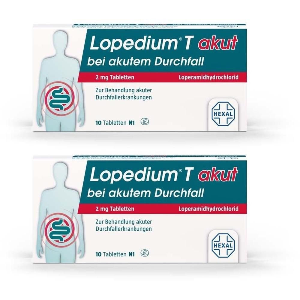 Lopedium T akut bei akutem Durchfall Tabletten 2x 2x10 St