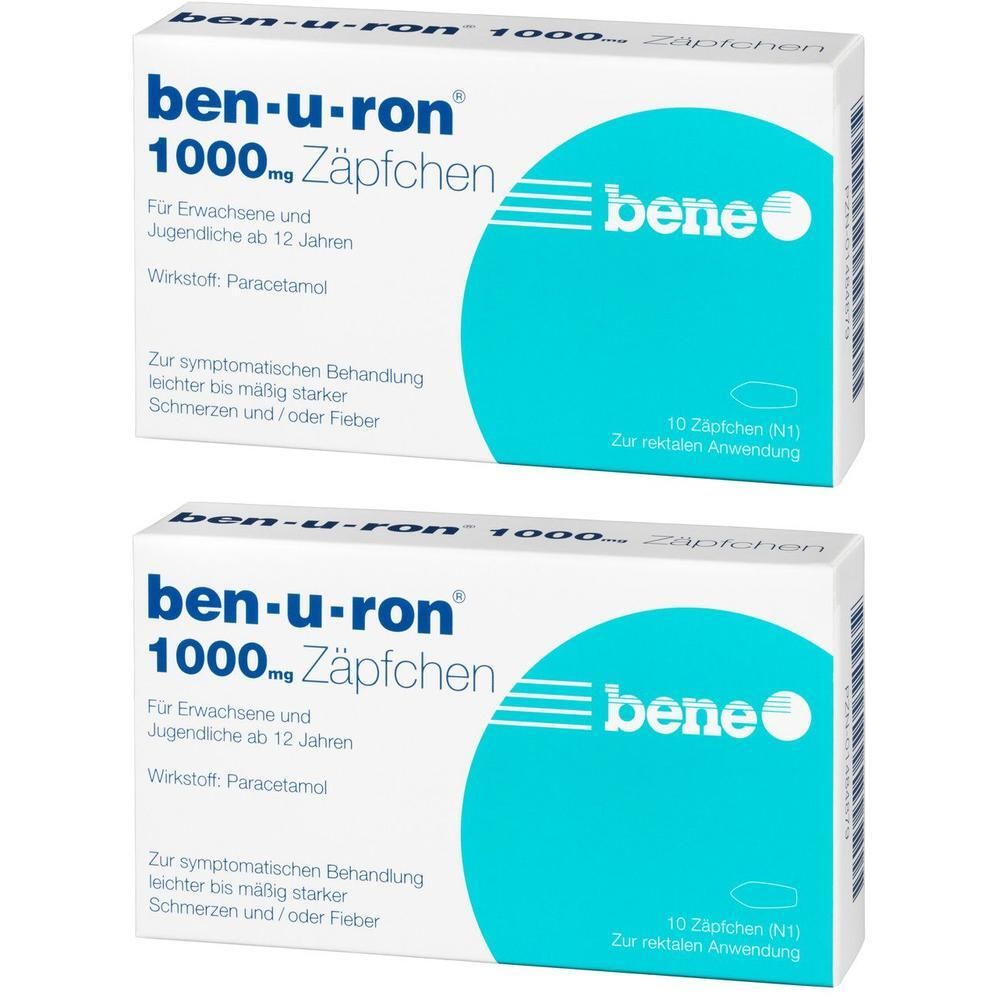 Ben-U-Ron 1.000 mg Suppositorien 2x 2x10 St Erwachsenen-Suppositorien