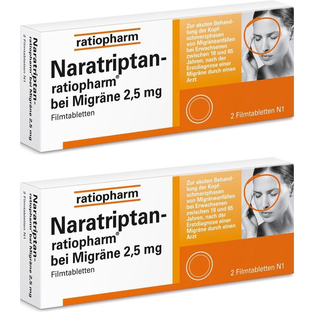 NARATRIPTAN-ratiopharm bei Migräne Filmtabletten 2x 2x2 St