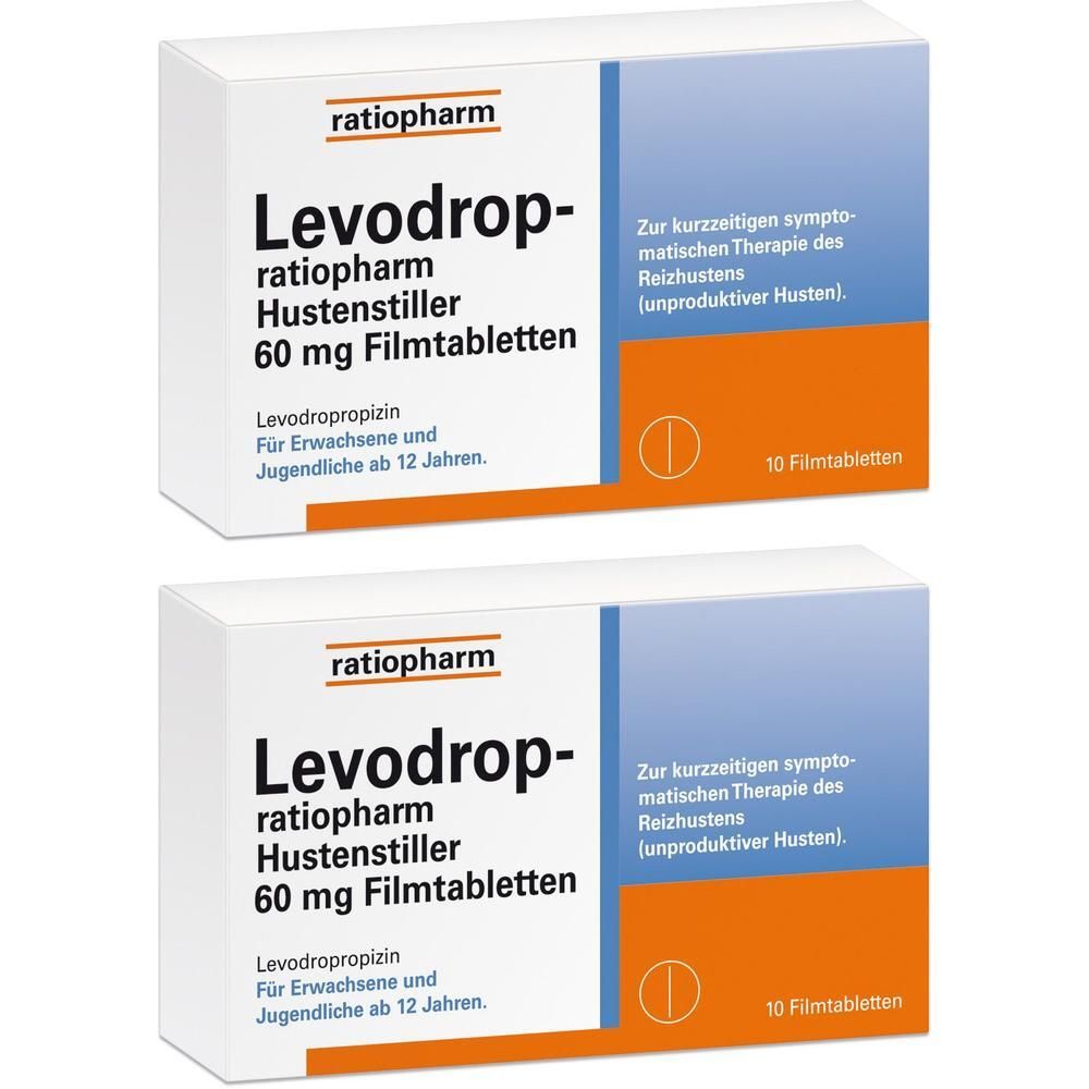 LEVODROP-ratiopharm Hustenstiller 60 mg Filmtabl. 2x 2x10 St Filmtabletten