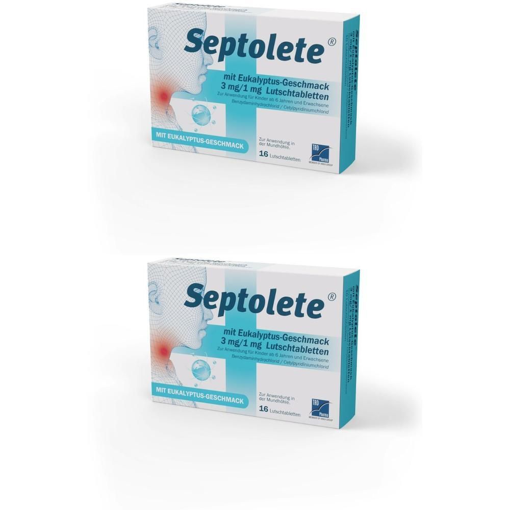 Septolete m.Eukalyptus-Geschmack 3mg/1mg Lut.-Tab. 2x 2x16 St Lutschtabletten