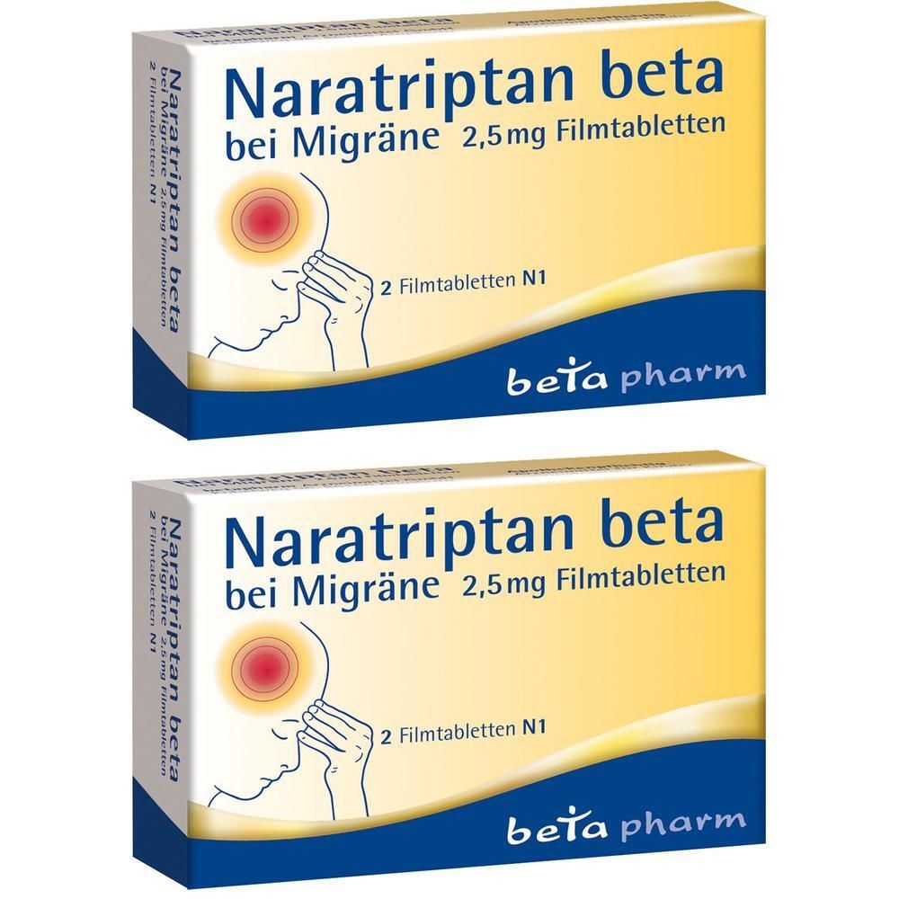 Naratriptan beta bei Migräne 2,5 mg Filmtabletten 2x 2x2 St
