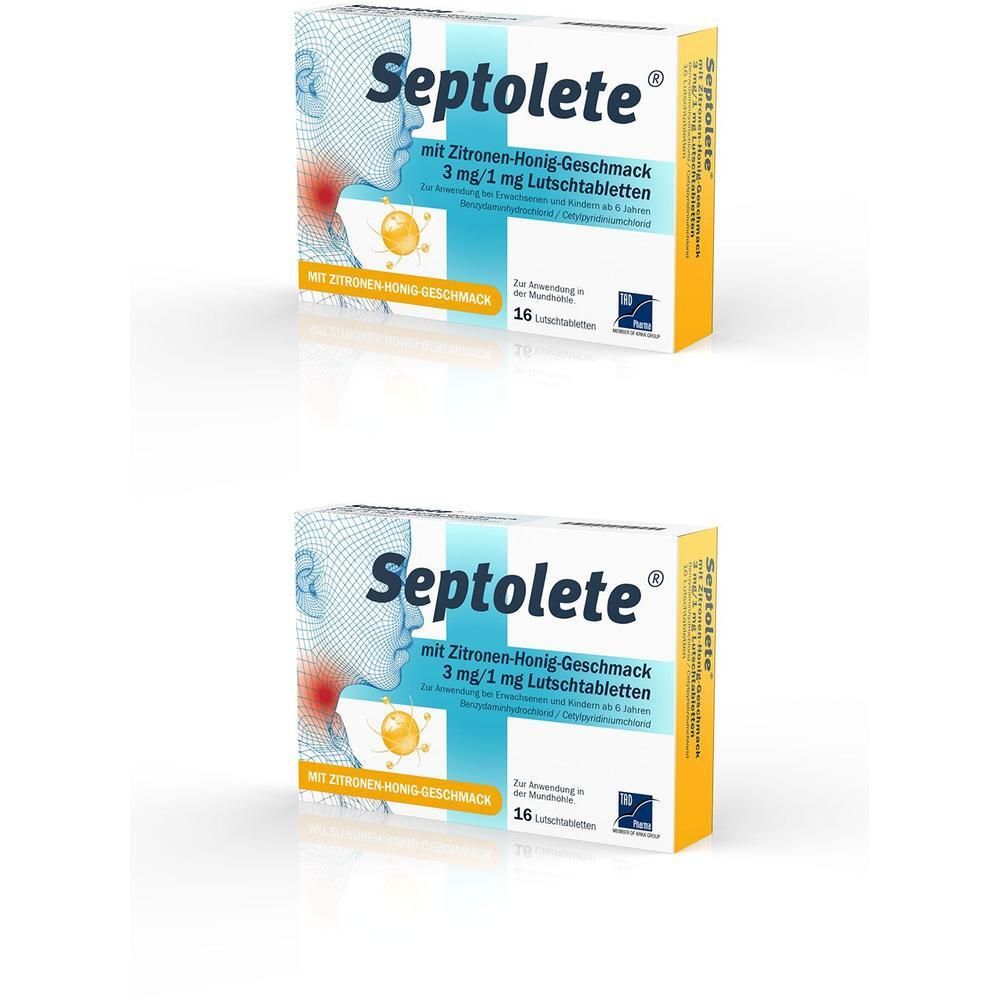 Septolete m.Zitronen-Honig-Geschm.3mg/1mg Lut.-T. 2x 2x16 St Lutschtabletten