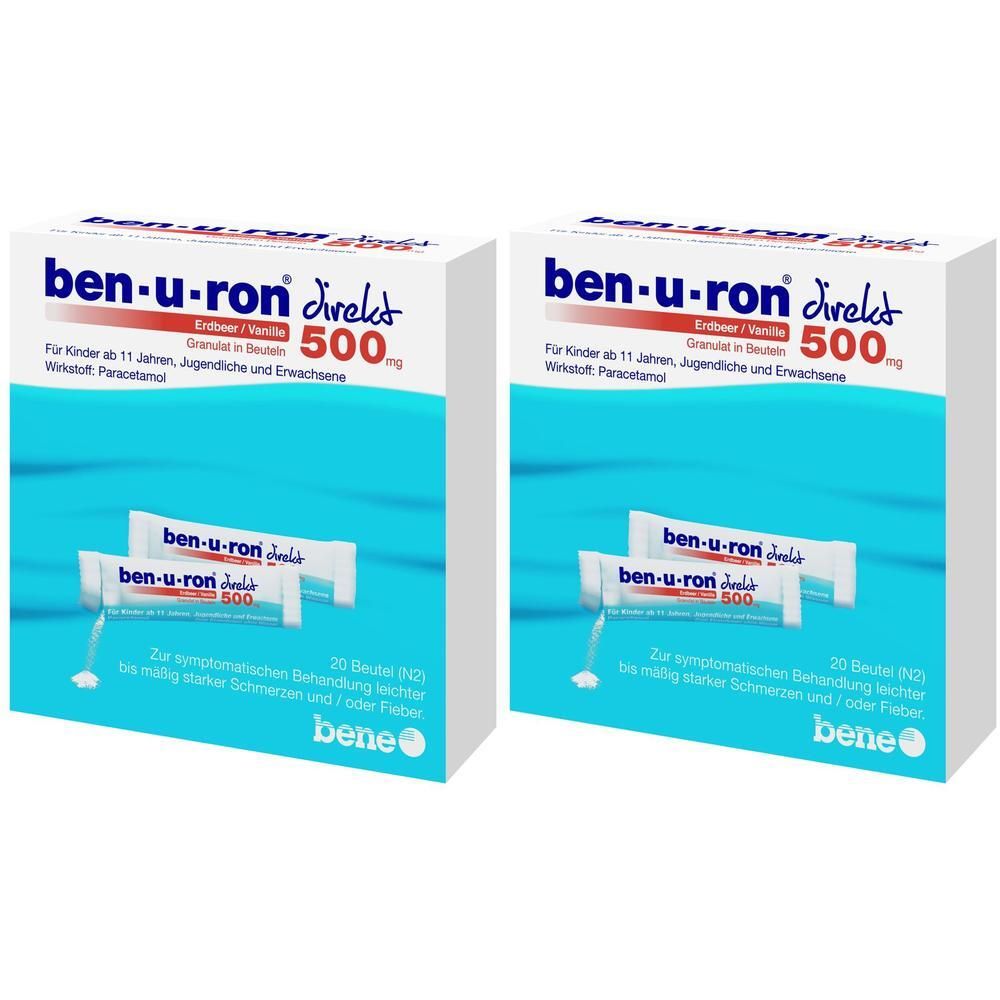 Ben-U-Ron direkt 500 mg Granulat Erdbeer/Vanille 2x 2x10 St