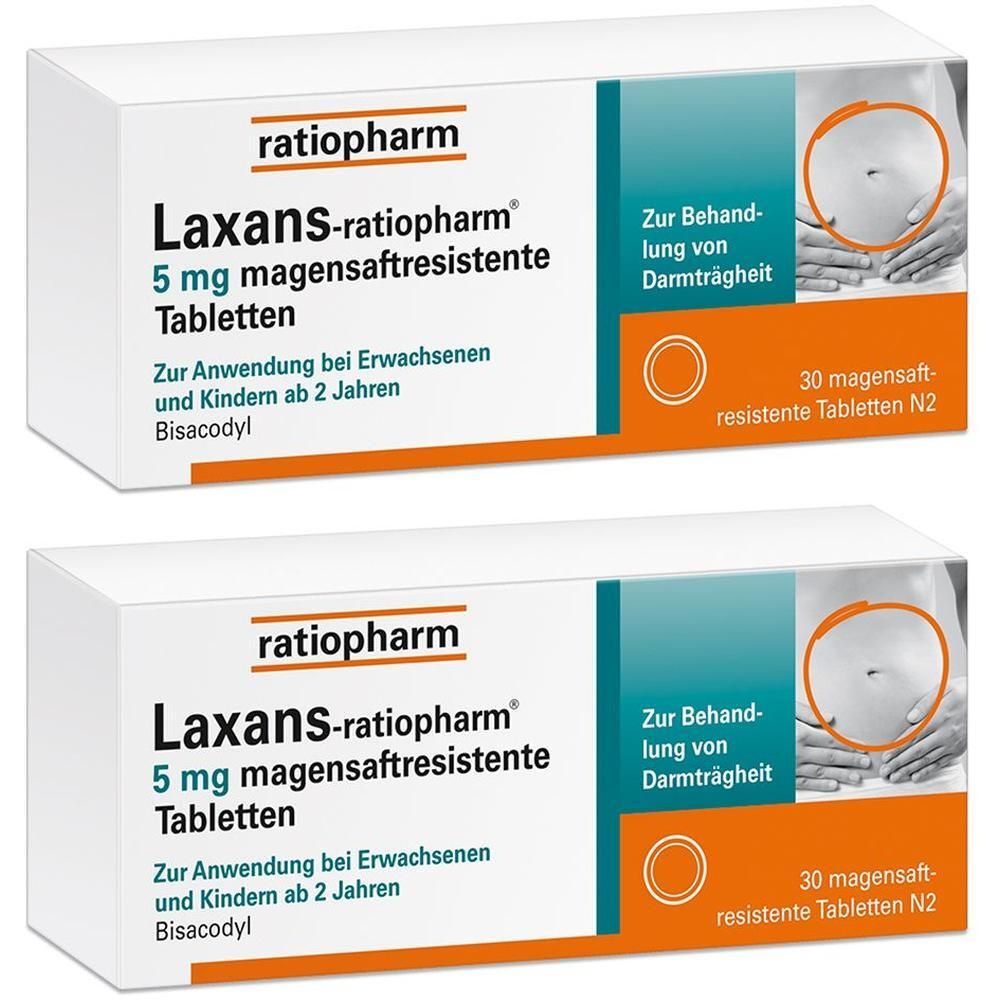 LAXANS-ratiopharm 5 mg magensaftres.Tabletten 2x 2x30 St Tabletten magensaftresistent