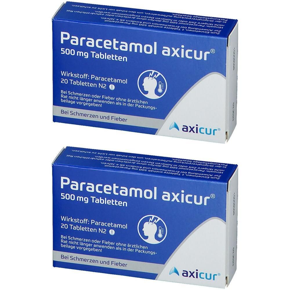 Paracetamol axicur 500 mg Tabletten 2x 2x20 St