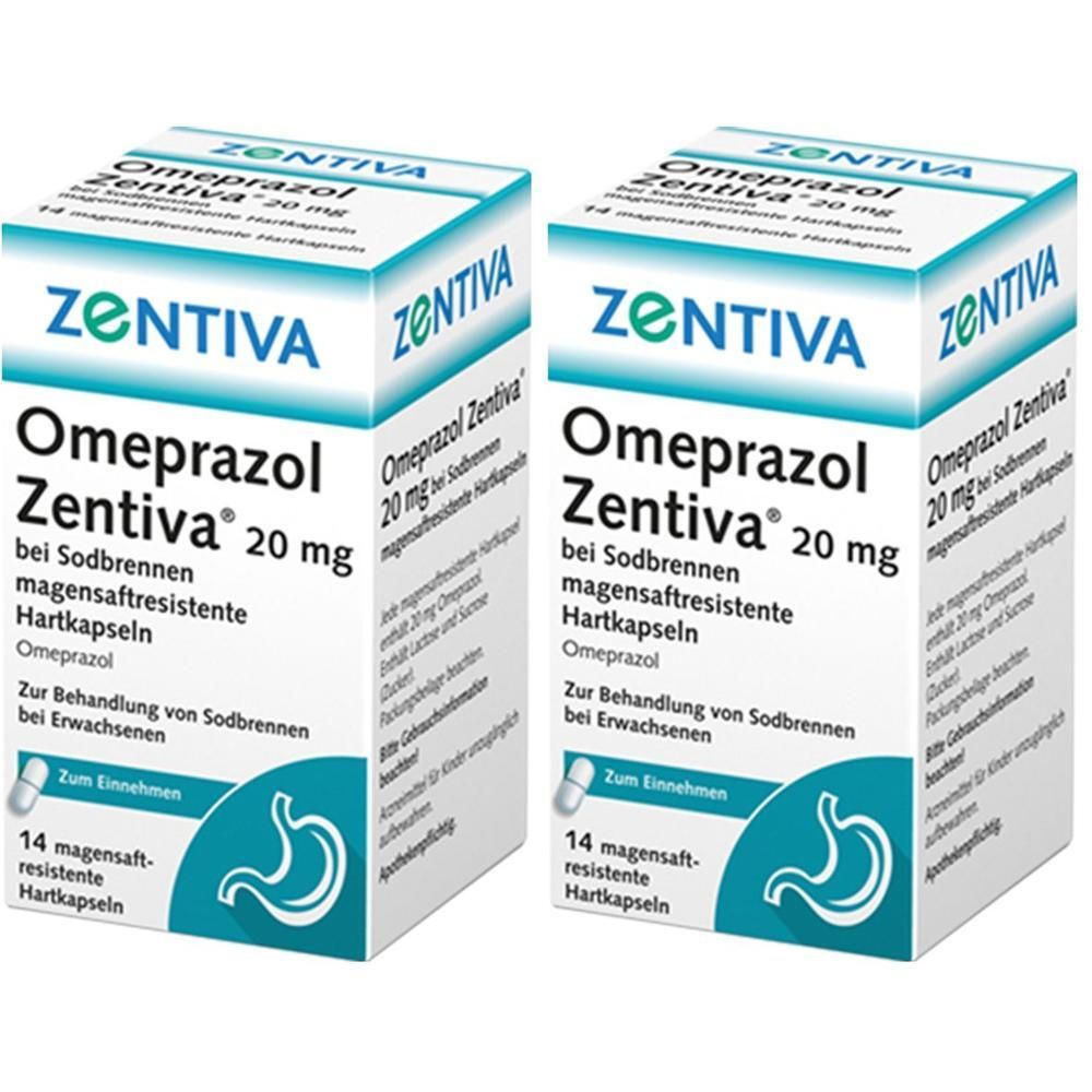 Omeprazol Zentiva 20 mg bei Sodbrennen 2x 2x14 St Magensaftresistente Hartkapseln