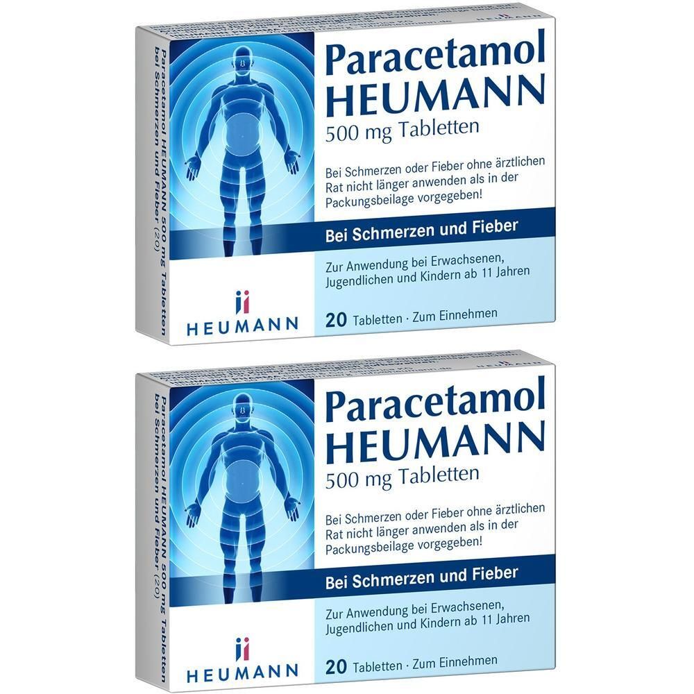 Paracetamol Heumann 500mg Tab.b.Schmerzen u.Fieber 2x 2x20 St Tabletten