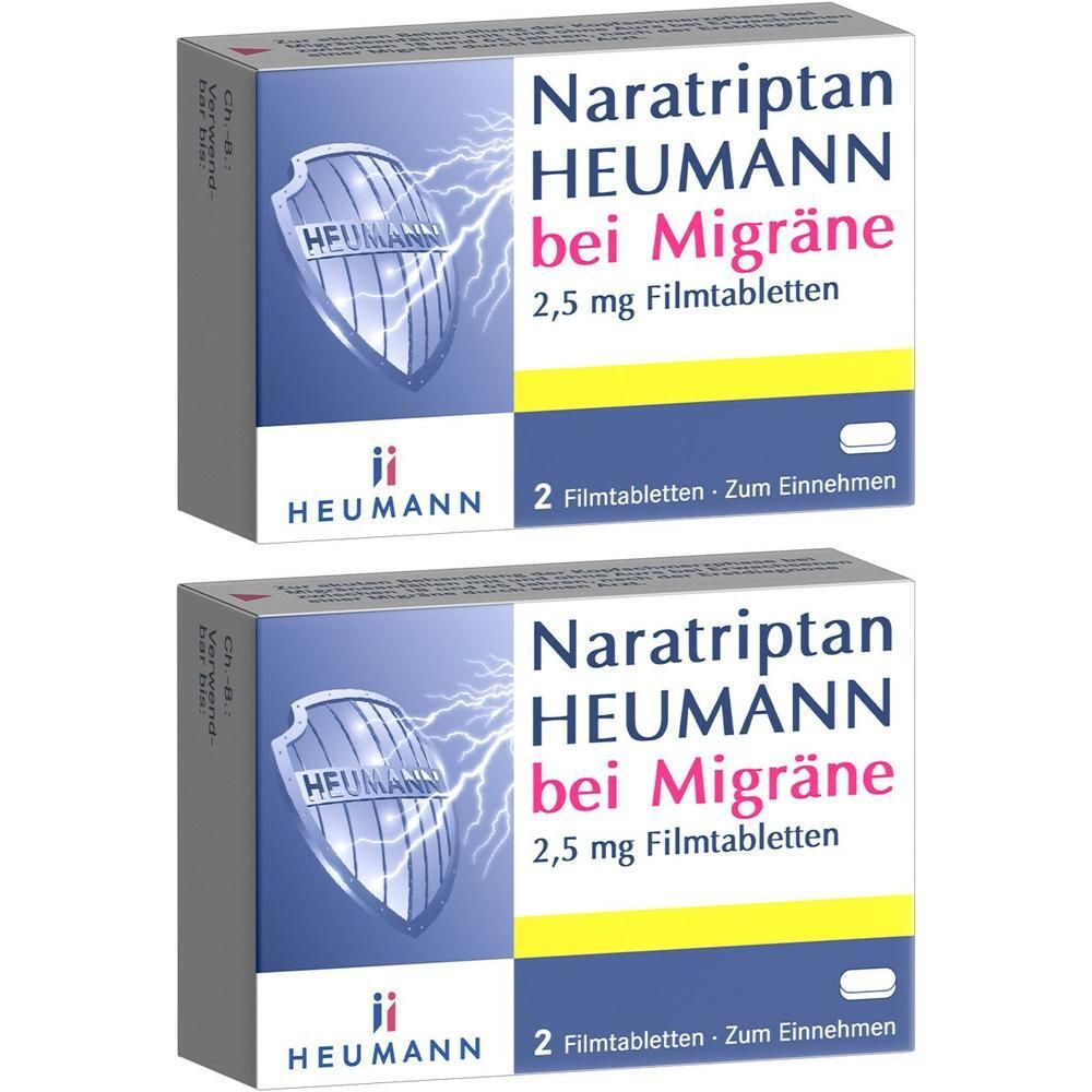 Naratriptan Heumann bei Migräne 2,5 mg Filmtabl. 2x 2x2 St Filmtabletten