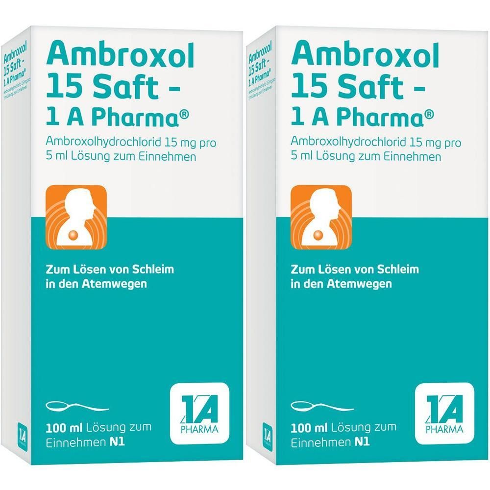 Ambroxol 15 Saft-1A Pharma 2x 2x100 ml Lösung zum Einnehmen