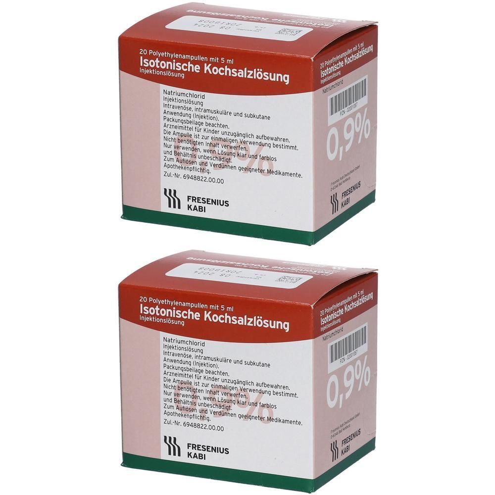 Isotonische Kochsalzlösung 0,9% Plastikampullen 2x 2x20x5 ml Injektionslösung