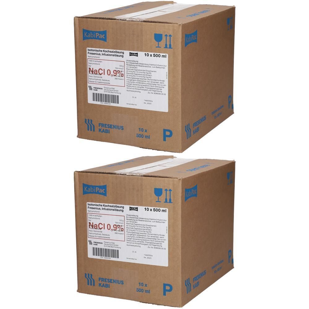 Isotonische Kochsalzlösung Fresenius Plastik 2x 2x10x500 ml Infusionslösung