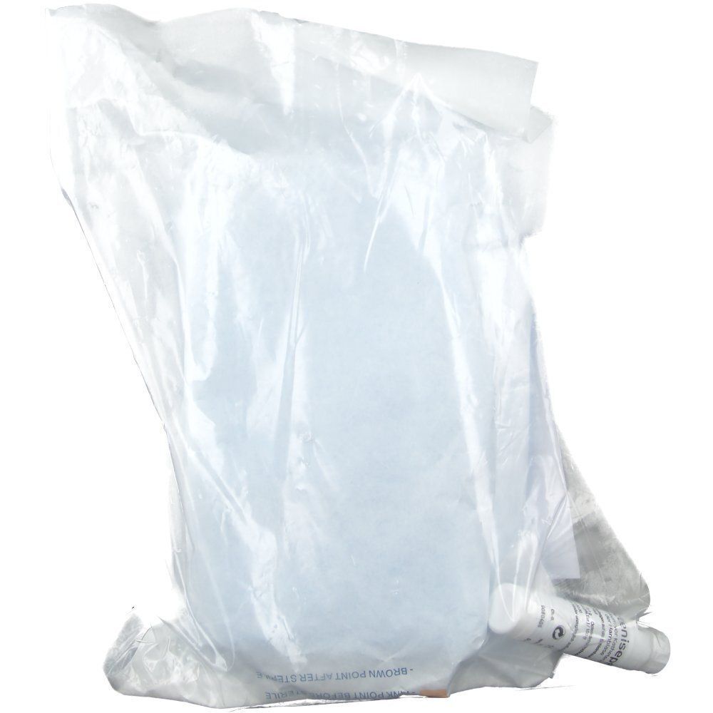 Verpackter Katheterset in einer transparenten Plastiktüte.