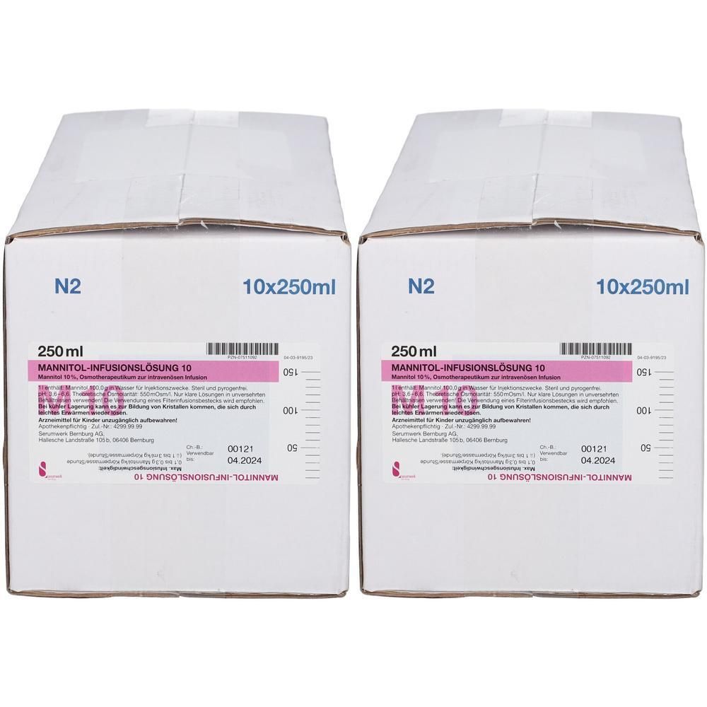 Mannitol Infusionslösung 10 2x 2x10x250 ml