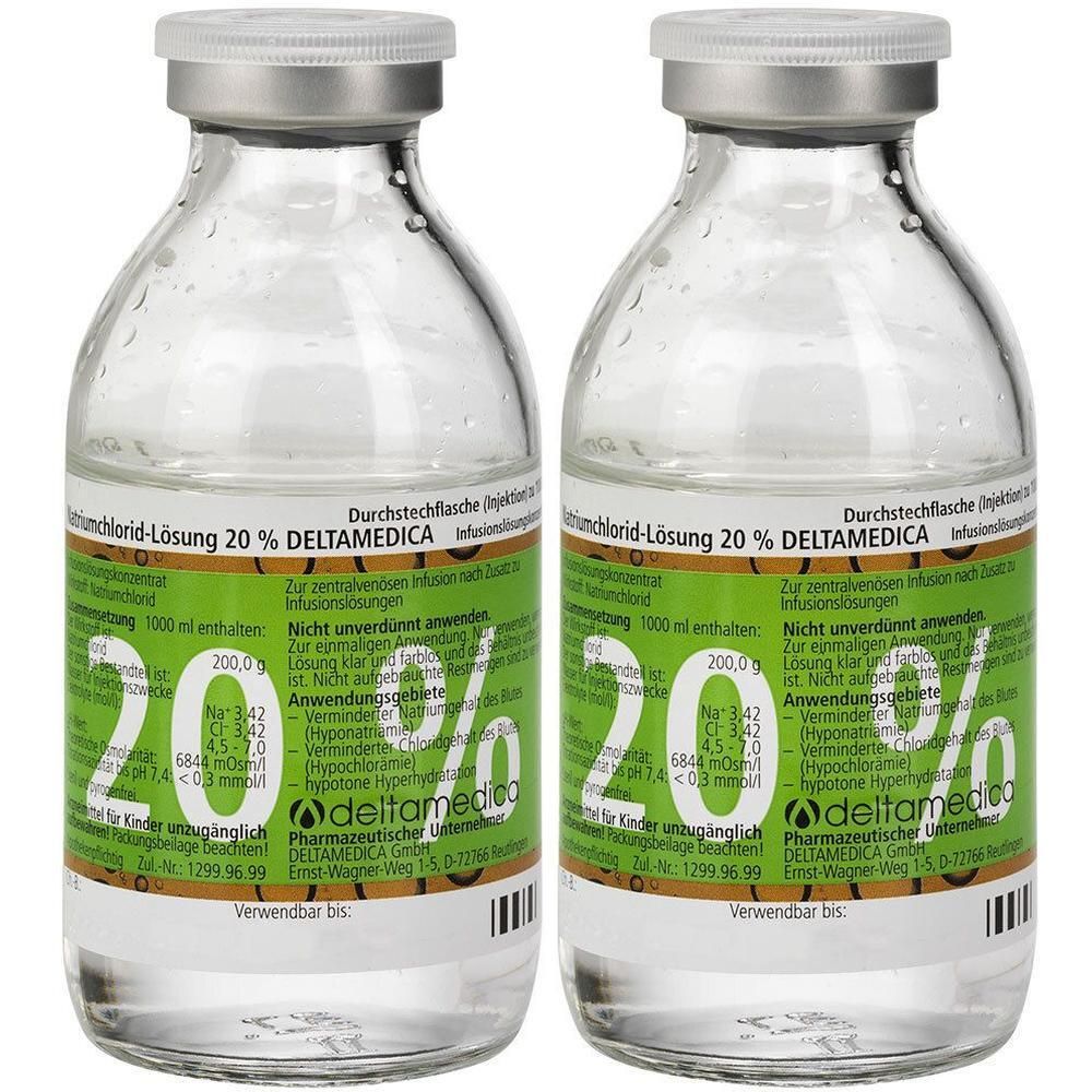 Kochsalzlösung 20% Deltamedica 2x 2x20x100 ml Infusionslösung