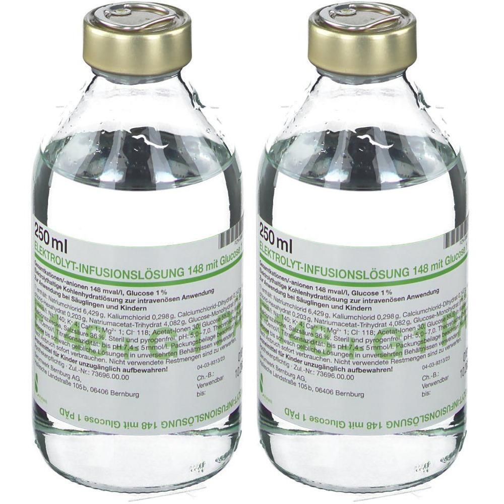 Elektrolyt Inf.-Lsg. 148 m.Glucose 1 päd. 2x 2x10x250 ml Infusionslösung