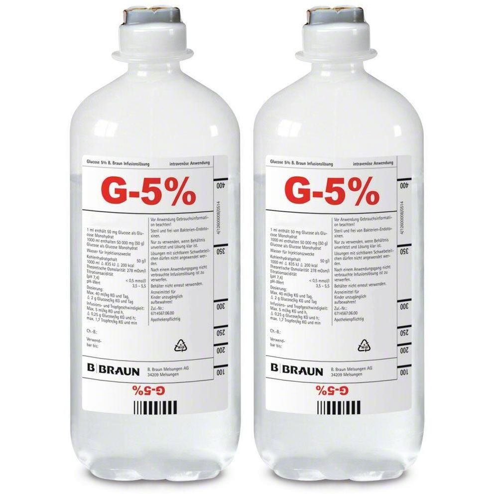 Glucose 5% B.Braun Ecoflac Plus 2x 2x10x1000 ml Infusionslösung