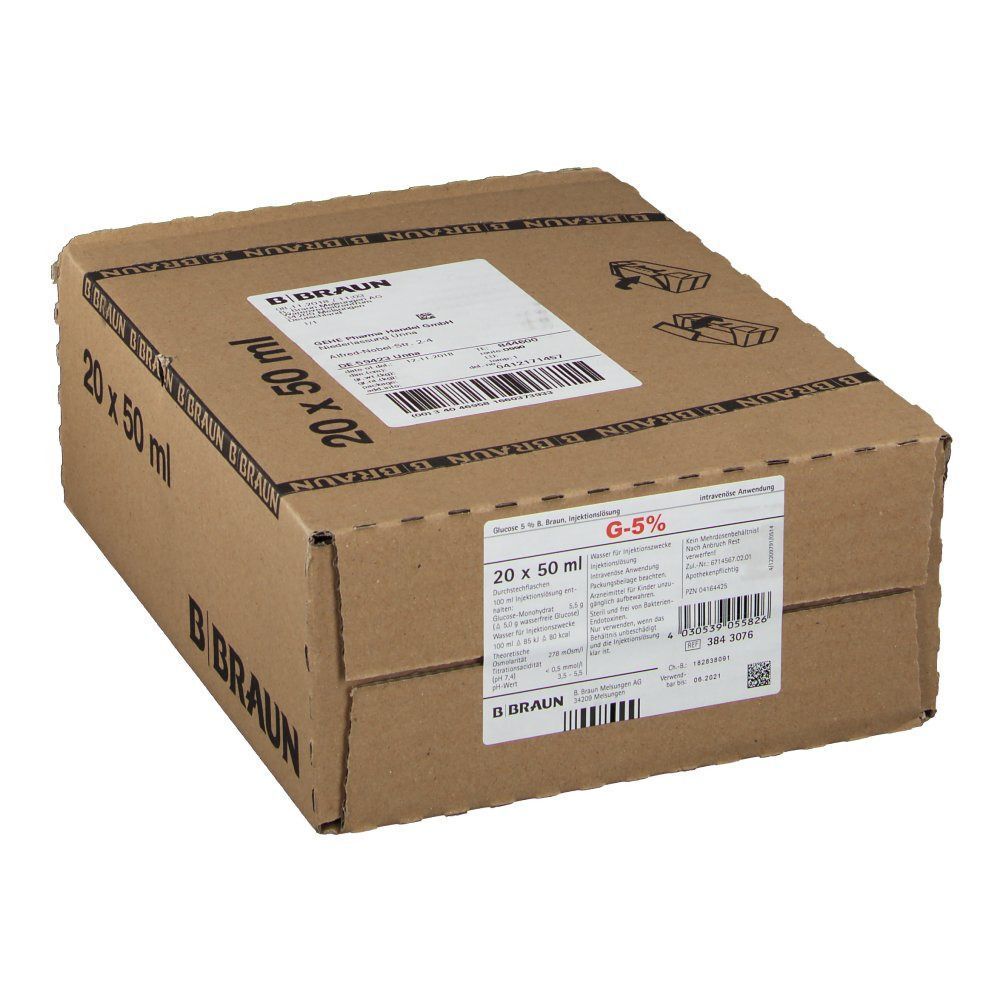 Glucose 5% B.Braun Injektionsflasche