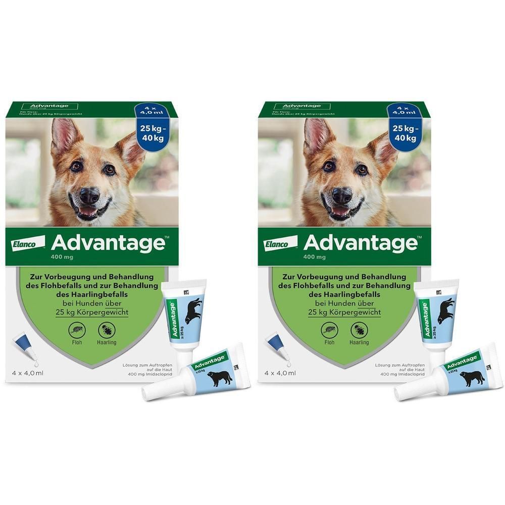 Advantage 400 Lösung Pipetten f.Hunde ab 25 kg 2x 2x1x4 St