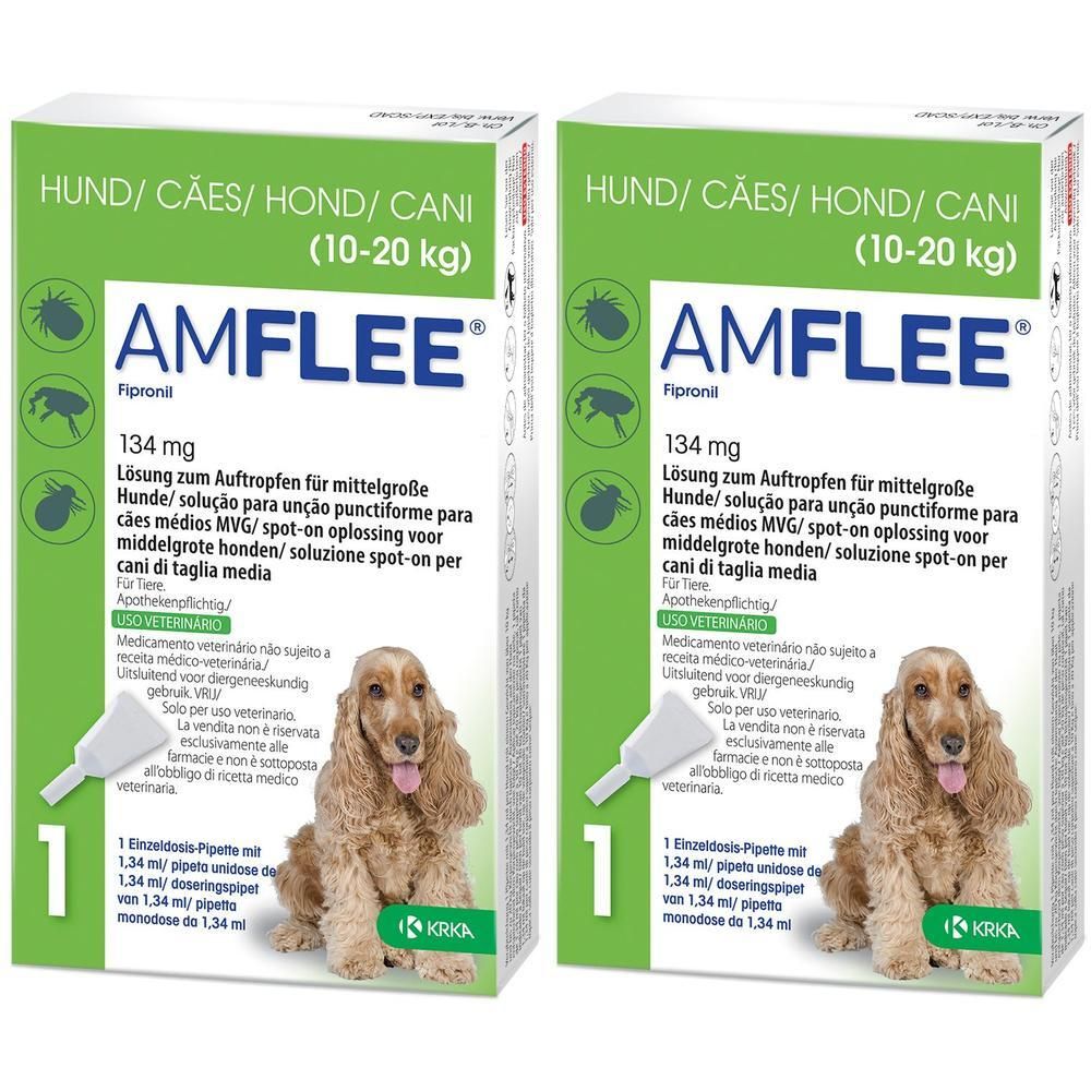 Amflee 134 mg Spot-on Lsg.f.mittelgr.Hunde 10-20kg 2x 2x3 St Lösung