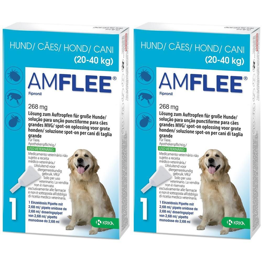 Amflee 268 mg Spot-on Lsg.f.große Hunde 20-40kg 2x 2x3 St Lösung