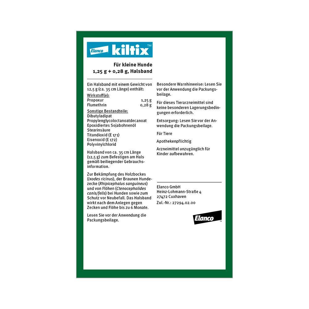 Produktinformationen auf weißem Hintergrund. Text in deutscher Sprache, Inhaltsstoffe, Anwendungshinweise.
