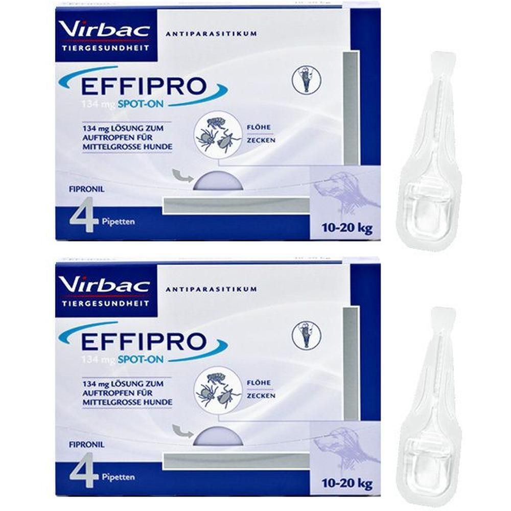 Effipro 134 mg Pip.Lsg.z.Auftropf.f.mittelgr.Hund 2x 2x4 St Lösung