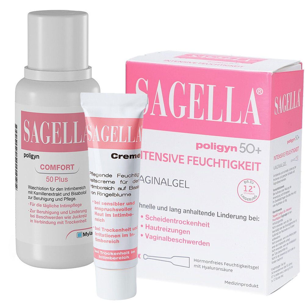 Sagella poligyn Intim-Waschlotion & Feuchtigkeitscreme Feuchtigkeitsgel 1 St Set