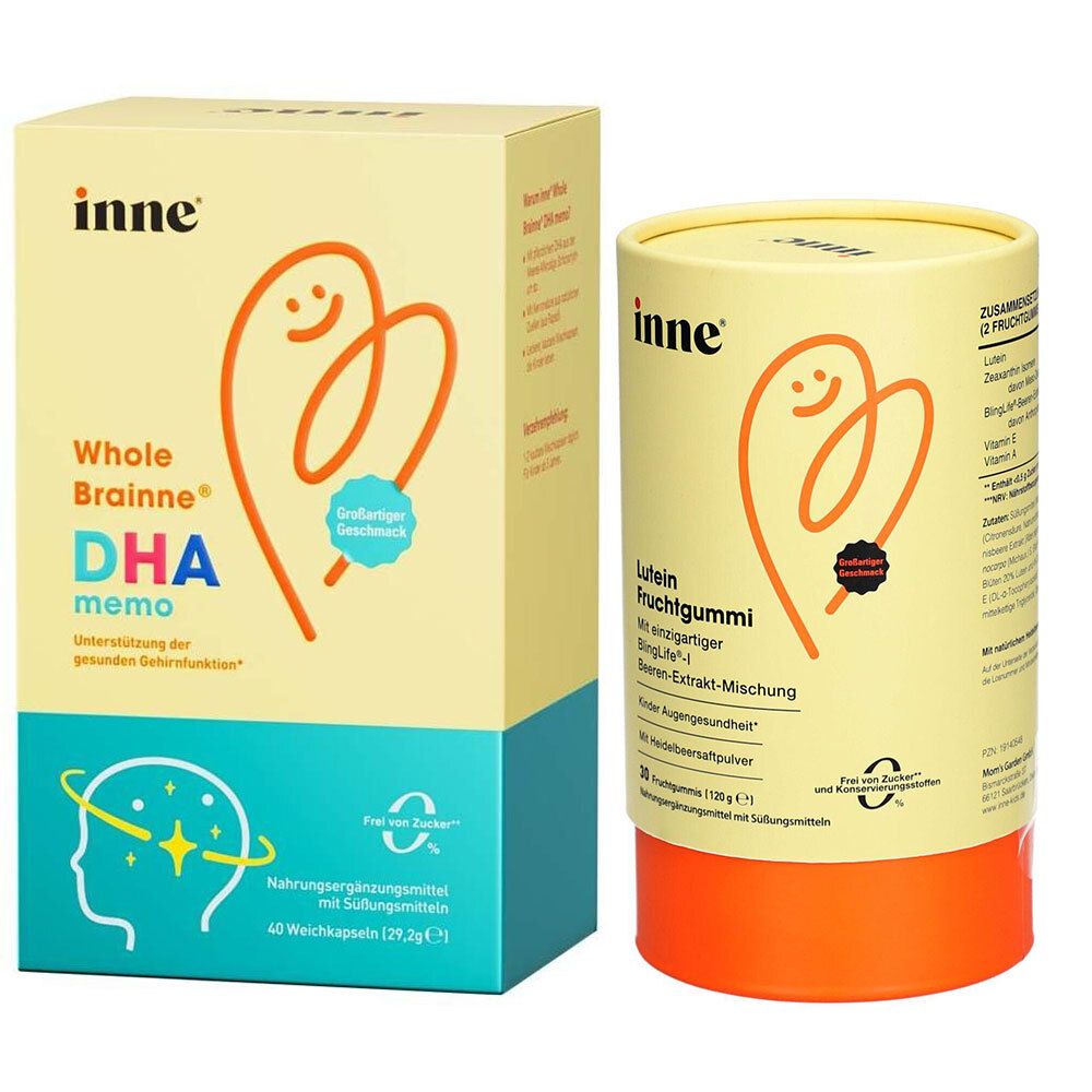 inne Whole Brainne DHA memo & Lutein Fruchtgummi 1 St Set