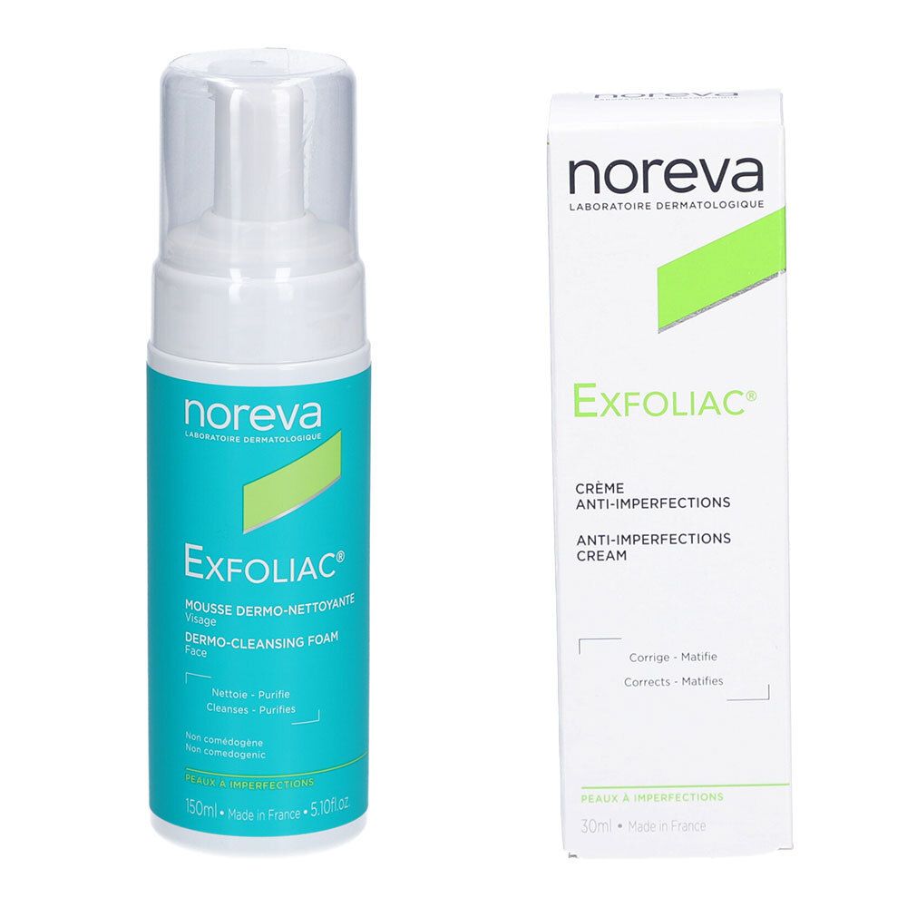 noreva Exfoliac Creme + Reinigungsschaum Set 1 St