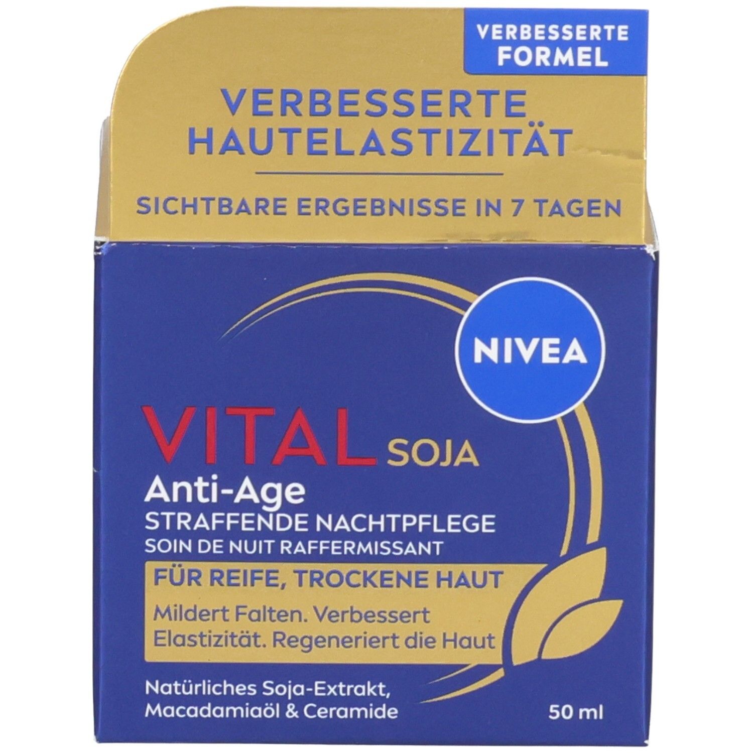 NIVEA VITAL SOJA Anti-Age Straffende Nachtpflege Verpackung.