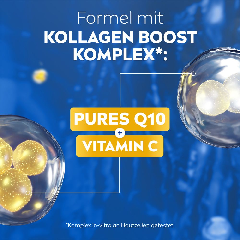 Abbildung der Formel mit Q10 und Vitamin C aus NIVEA Body Lotion Straffend.