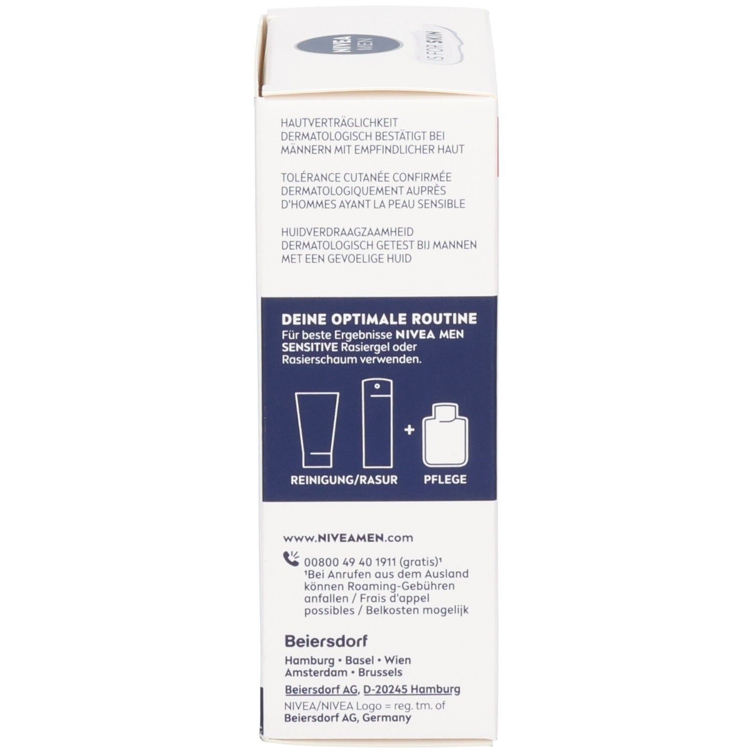 Nivea Men Sensitive: Hautverträglichkeit dermatologisch bestätigt. Optimale Routine für Reinigung/Rasur und Pflege.