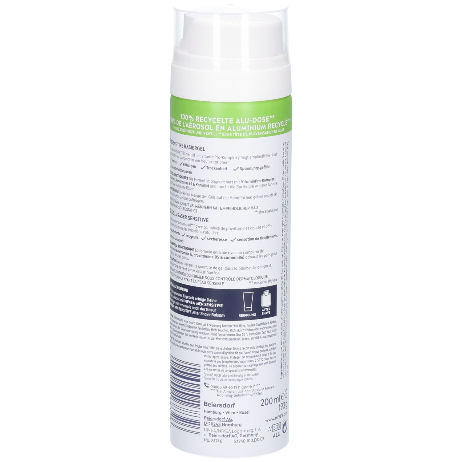 NIVEA MEN Sensitive Rasiergel: 5x Schutz vor Brennen, Trockenheit, Rötungen, Spannungsgefühl, Mikroverletzungen.