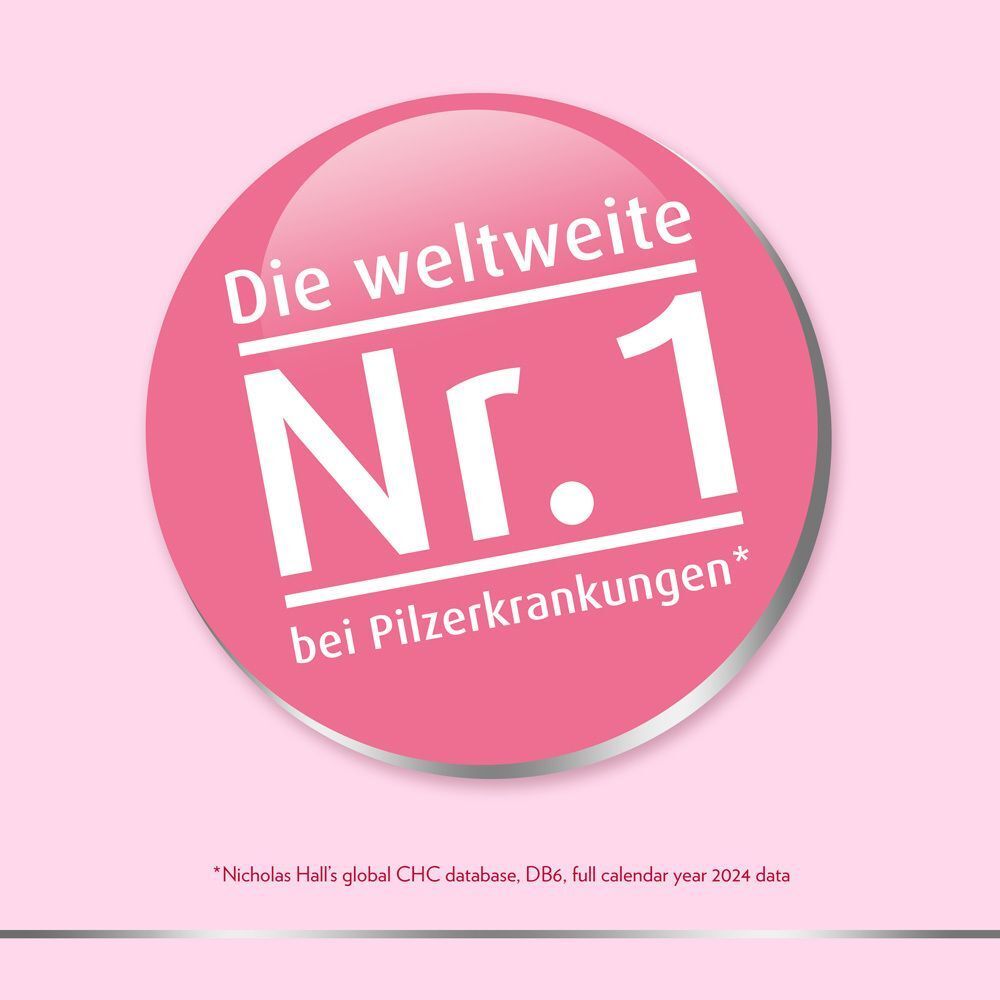 Siegel 'Die weltweite Nr. 1 bei Pilzerkrankungen'.