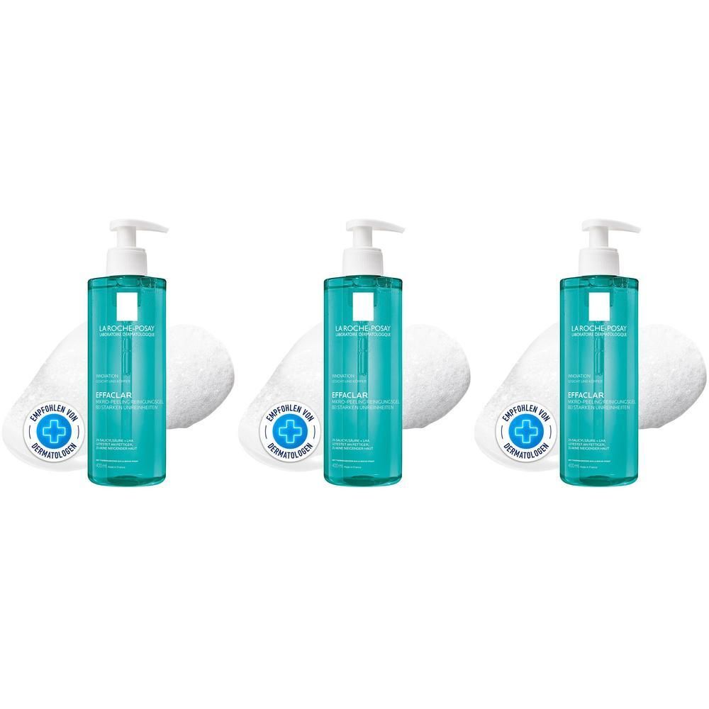 Roche-Posay Effaclar Mikro-Peeling Reinigungsgel x3 3x400 ml Gel
