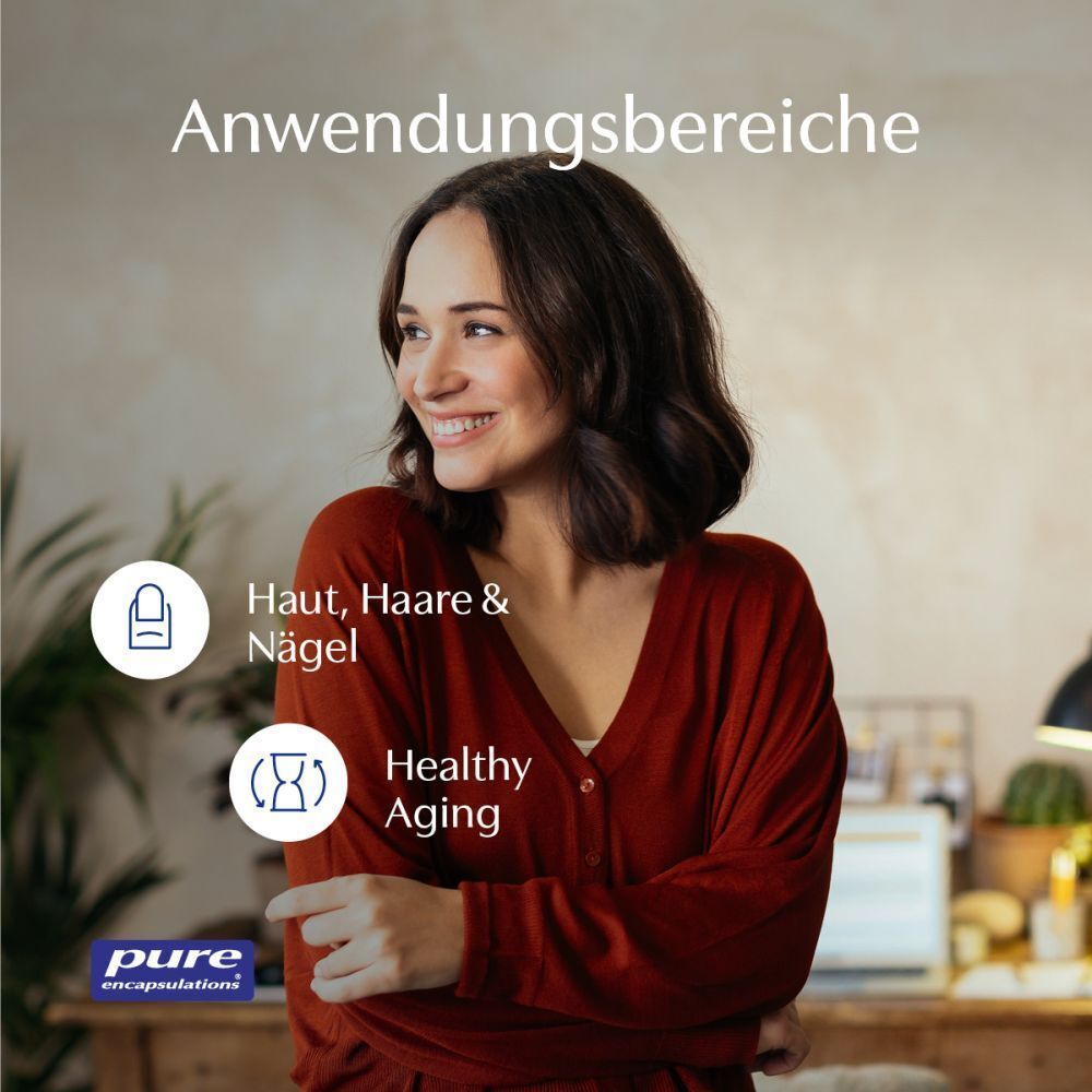 Frau mit Handtuch auf dem Kopf, Pure Encapsulations® Haut, Haare & Nägel, Healthy Aging.