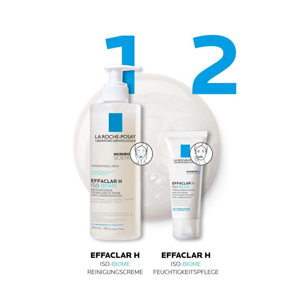 La Roche Posay Effaclar H Iso-Biome Reinigungscreme und Feuchtigkeitspflege im Set.